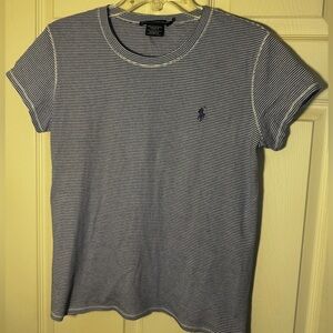 Ralph Lauren Sport Blue and White Striped Top Sz XL